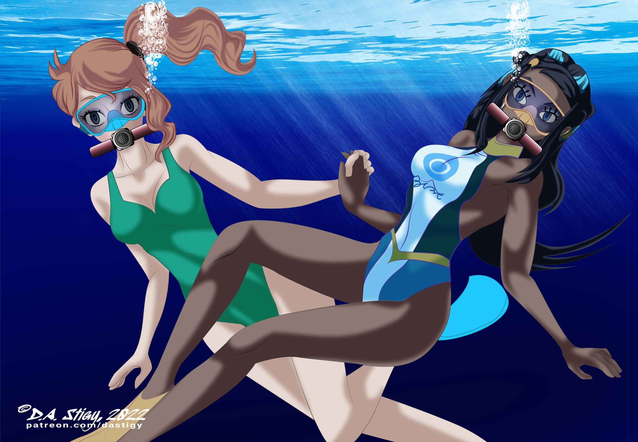Sonia and Nessa, scuba diving