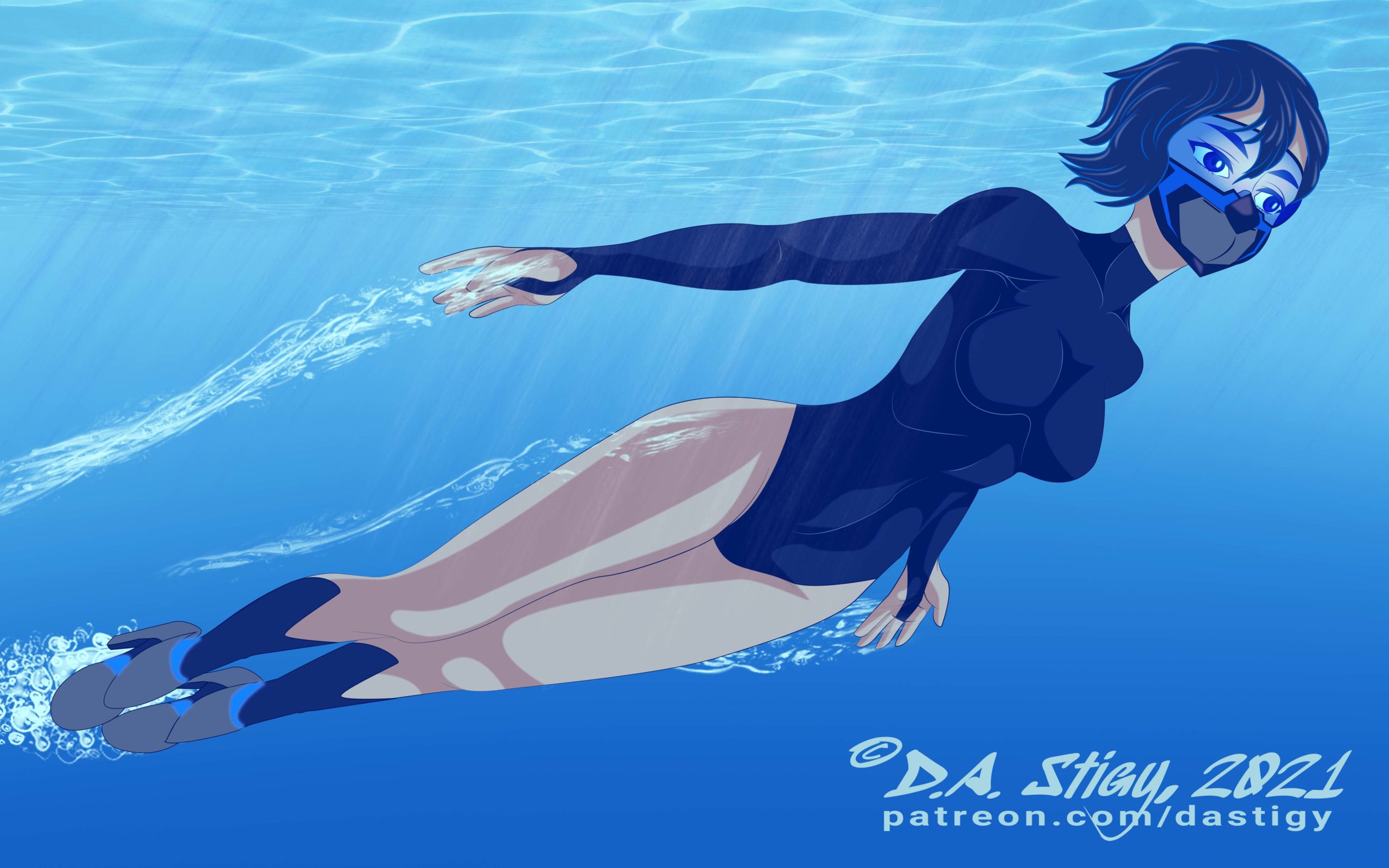 F scubadiving with sci-fi gear