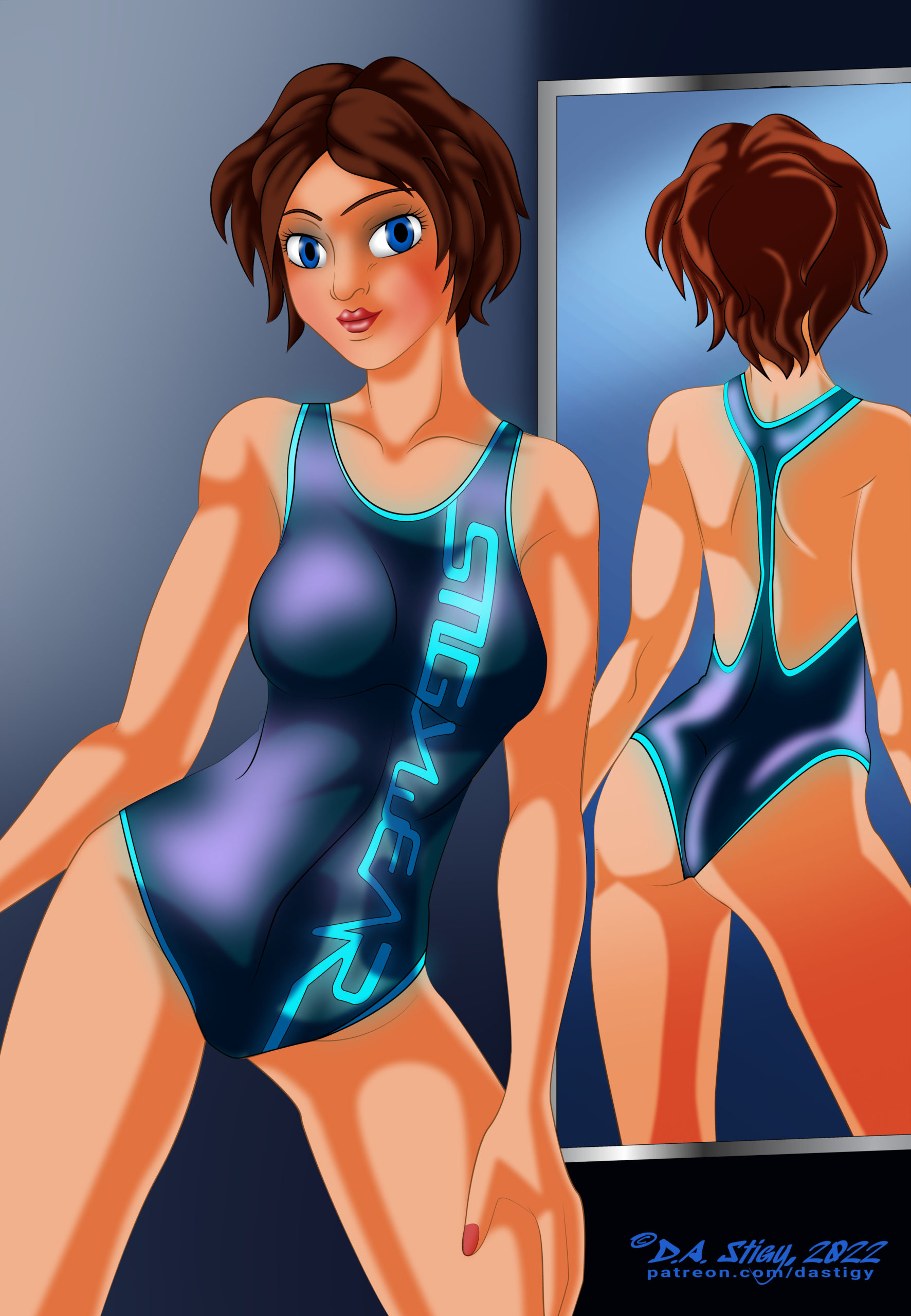 Courtney showing off a new swimsuit