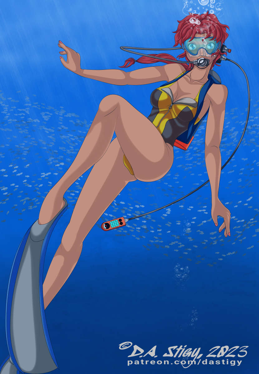 Tara Brockway, scuba diving.