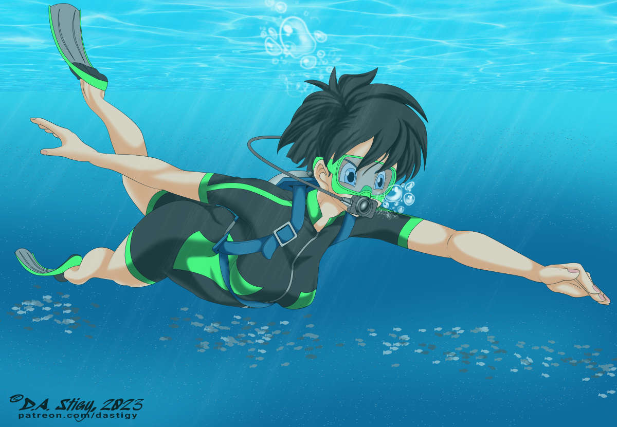Videl, scuba diving
