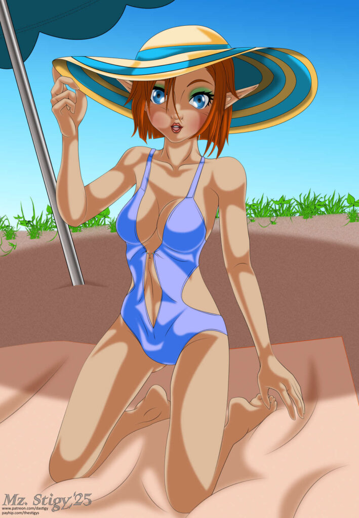 June burns easily. Help her out with some sunscreen?