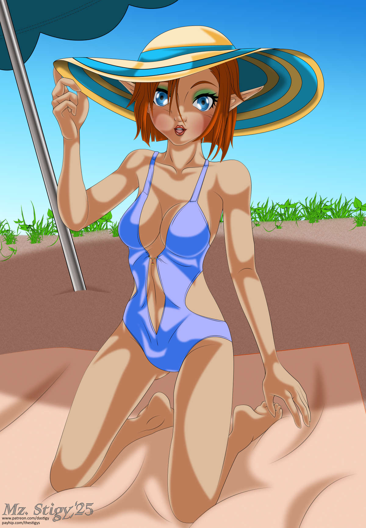 June burns easily. Help her out with some sunscreen?