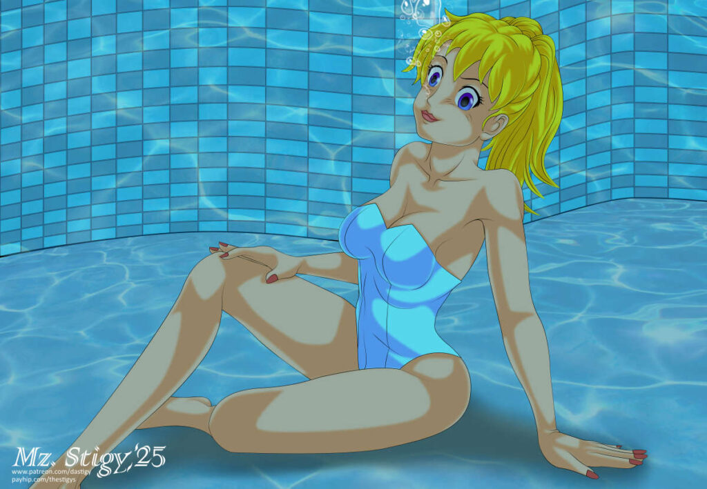 Taylor, chillin on the bottom of a pool. As you do.