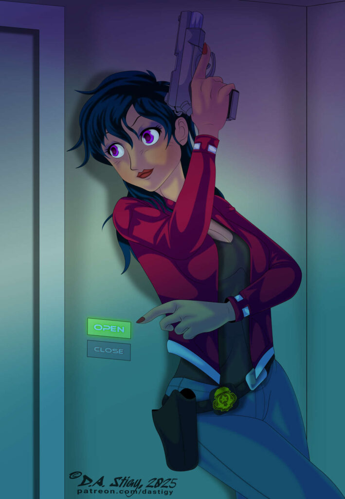 Detective Emma Rose of the New Empire City Police Dept. about to bust some baddies.